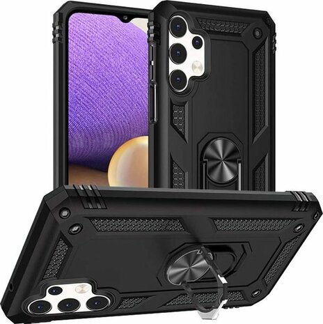 Samsung A32 5G Zwart - Armor met Kickstand Ring