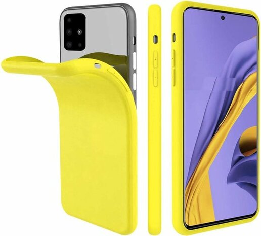 Samsung A51 - Siliconen Back Cover - Geel