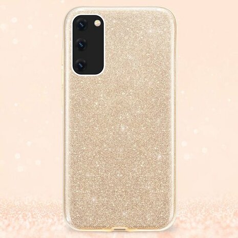 Samsung A03 - Glitter Back Cover - Goud