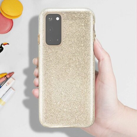 Samsung A03 - Glitter Back Cover - Goud