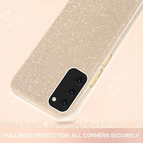 Samsung A03 - Glitter Back Cover - Goud