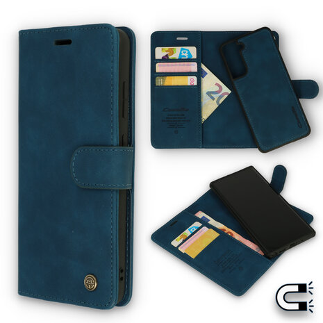 Samsung S21 FE Navy Blue - 2 in 1 Book Cover