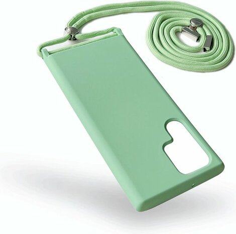 Samsung S22 Ultra Licht Groen - TPU Back Cover met Koord