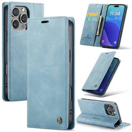 iPhone 16 Pro Max - Aqua Blue - Book Case