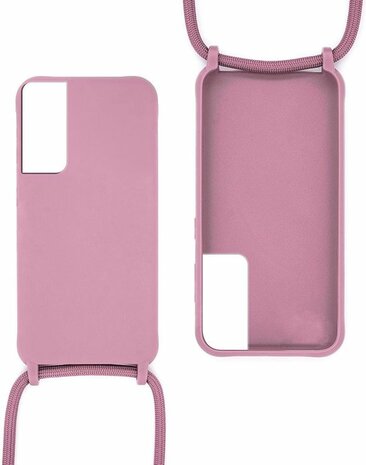 Samsung S21 Roze - TPU Back Cover met Koord