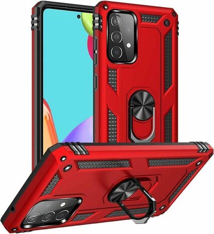 Samsung A72 Rood - Armor met Kickstand Ring