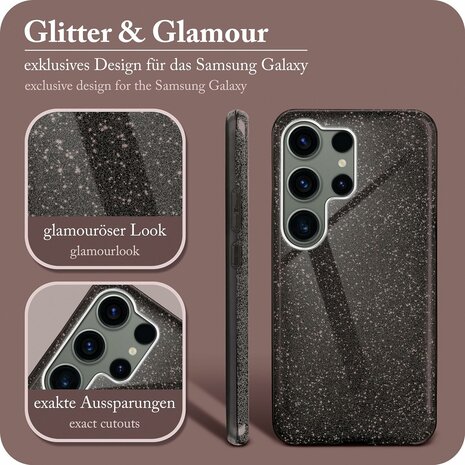 Samsung S24 Ultra - Glitter Back Cover - Blauw