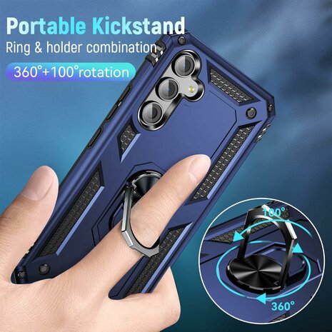 Samsung A15 Blauw - Armor met Kickstand Ring