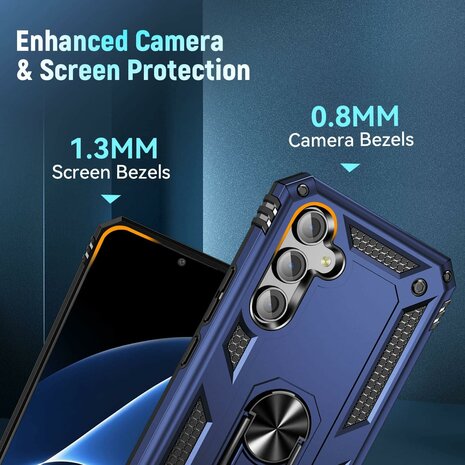 Samsung A15 Blauw - Armor met Kickstand Ring