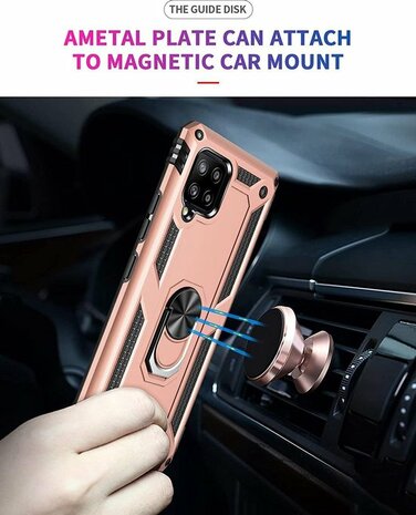 Samsung A42 5G Roségoud - Armor met Kickstand Ring