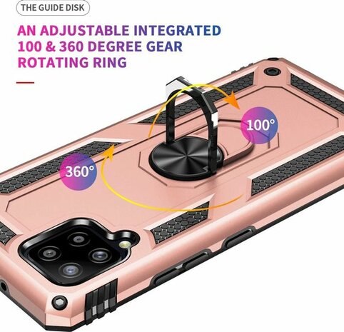 Samsung A42 5G Roségoud - Armor met Kickstand Ring