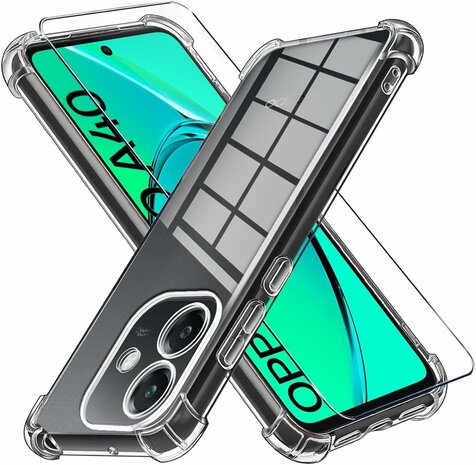Oppo A40 / A40m / A60 5G - Anti Shock &amp; Glas - Transparant