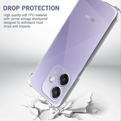 Oppo A40 / A40m / A60 5G - Anti Shock &amp; Glas - Transparant