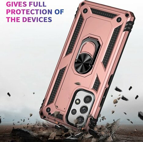 Samsung A33 Roségoud - Armor met Kickstand Ring