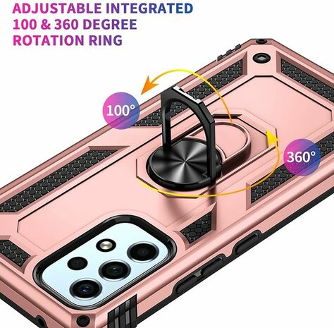 Samsung A33 Roségoud - Armor met Kickstand Ring