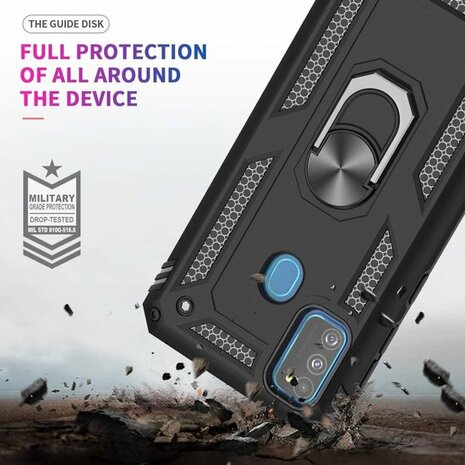 Samsung M21 - Armor met Kickstand Ring - Rood