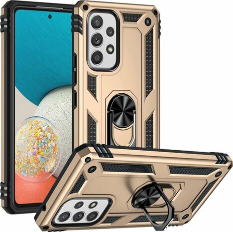 Samsung A33 Goud - Armor met Kickstand Ring