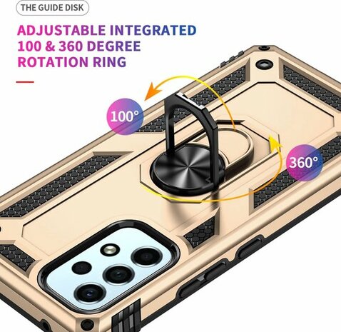 Samsung A33 Goud - Armor met Kickstand Ring