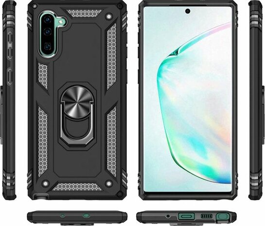 Samsung Note 10 - Armor met Kickstand Ring - Zwart