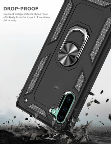 Samsung Note 10 - Armor met Kickstand Ring - Zwart