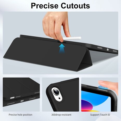 iPad 2025 &amp; 2022 (11/10 Gen) - Zwart - Smart Cover met Pen Slot
