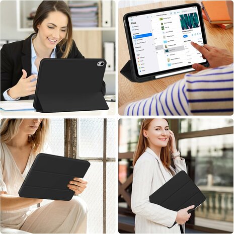 iPad 2025 &amp; 2022 (11/10 Gen) - Zwart - Smart Cover met Pen Slot