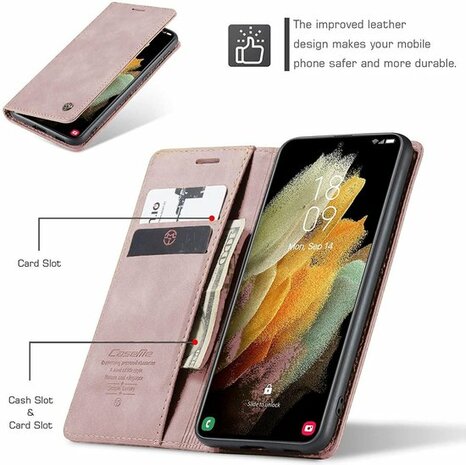 Samsung S21 Ultra Pale Pink - Book Case