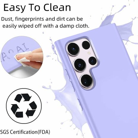 Samsung S24 Ultra - Paars - TPU Back Cover met Koord