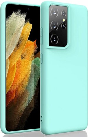 Samsung S21 Ultra - Siliconen Back Cover - Turquoise