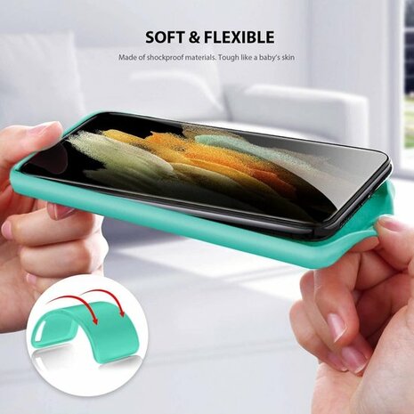 Samsung S21 Ultra - Siliconen Back Cover - Turquoise