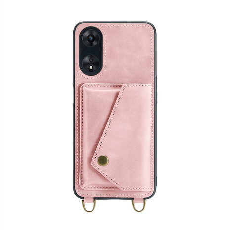 Oppo A98 Pale Pink - Back Cover met Koord