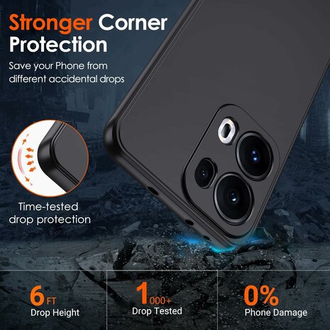 Reno 13 Pro - Siliconen Back Cover - Zwart
