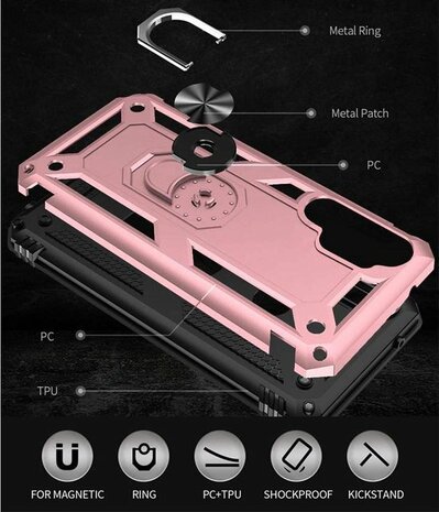 Samsung A32 5G Roségoud - Armor met Kickstand Ring