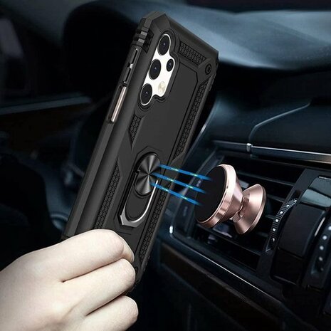 Samsung A32 5G Grijs - Armor met Kickstand Ring