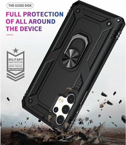 Samsung A32 5G Grijs - Armor met Kickstand Ring