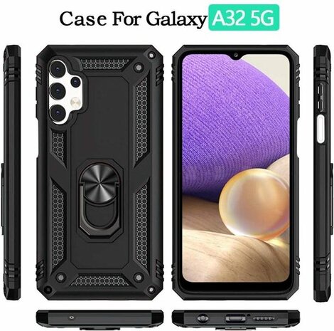 Samsung A32 5G Grijs - Armor met Kickstand Ring