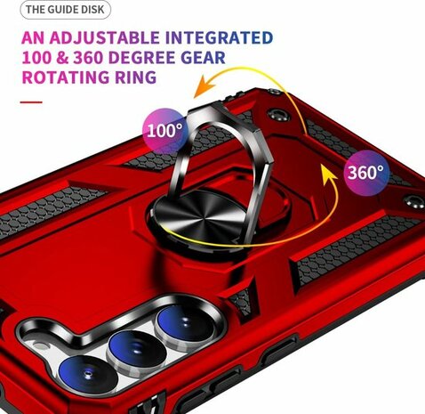 Samsung S23 Rood - Armor met Kickstand Ring