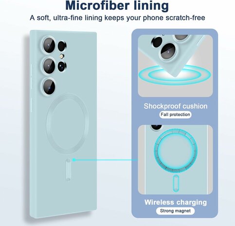 Samsung S24 Ultra - Licht Blauw Blauw - MagSafe Matte TPU