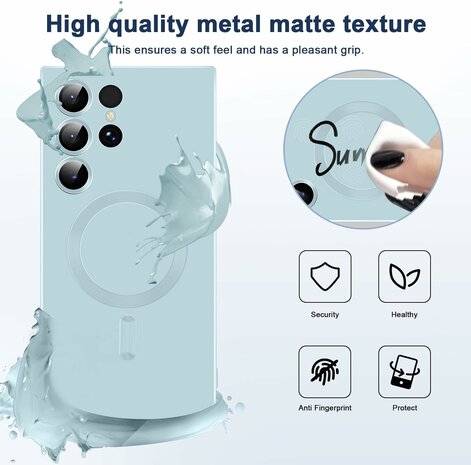 Samsung S24 Ultra - Licht Blauw Blauw - MagSafe Matte TPU