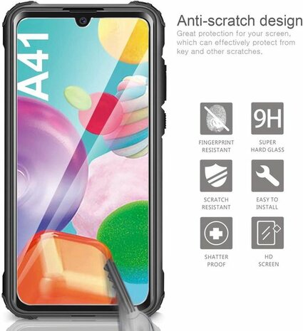 A41 - Armor Back Cover &amp; Glas - Zwart