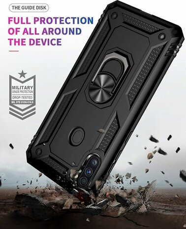 Samsung M11 Zwart - Armor met Kickstand Ring
