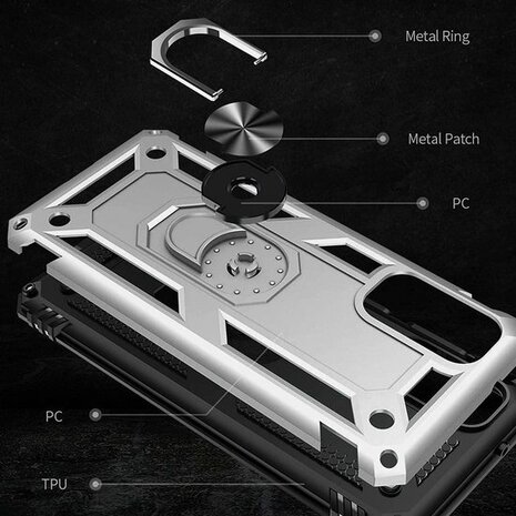 Samsung S20 FE Grijs - Armor met Kickstand Ring