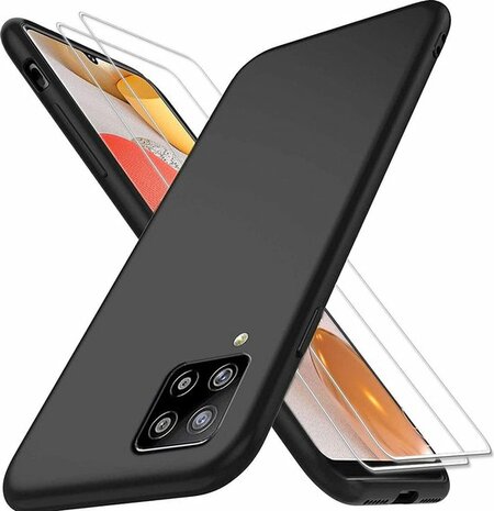 A42 - Back Cover &amp; 2X Glas - Zwart