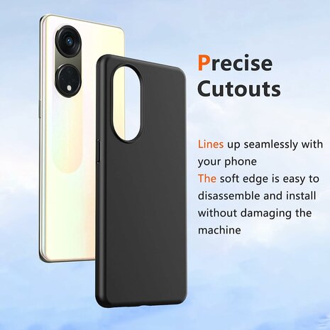 Oppo A98 - Siliconen Back Cover - Zwart