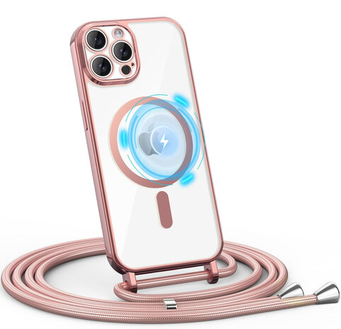 iPhone 16 Pro - MagSafe TPU met Koord - Roze