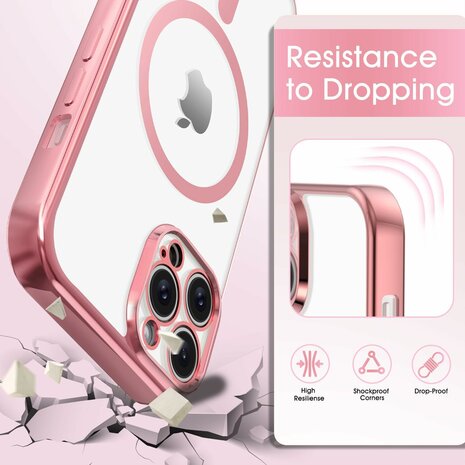 iPhone 16 Pro - MagSafe TPU met Koord - Roze