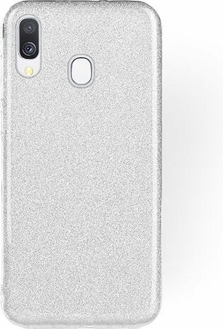Samsung A20e - Siliconen - Glitter Back Cover - Zilver