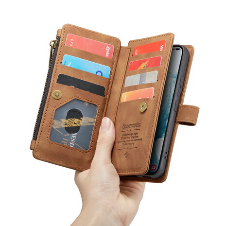 Samsung S25 - Sienna Brown - Book Case met Rits