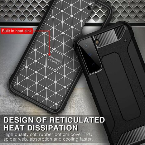 Samsung S21 Plus Zwart - Armor Back Cover