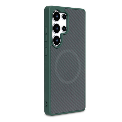 Samsung S23 Ultra - Groen - Carbon MagSafe Back Cover